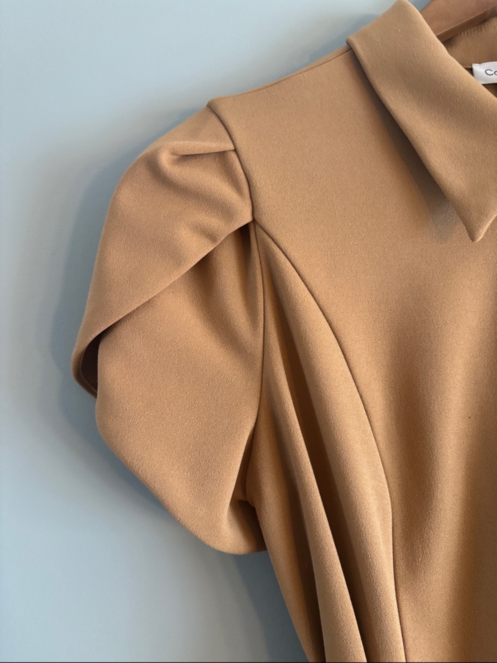 Calvin Klein Button-Front Midi Dress in Camel size 12 - Picture 5 of 7
